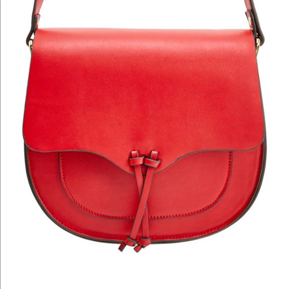 JUSTFAB CHERRY RED FETCH CROSSBODY PURSE